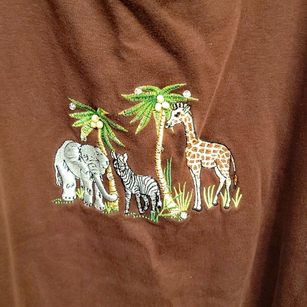 Womens 1X safari theme tank
